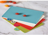 Coloerful 4-Piece Colour-Coded Index Cutting Board Set with Storage Stand - Food-Safe PP, Non-Slip, V888-ELOSUNG32075