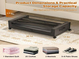 Under Storage with Wheels,XXL 60L Under Storage Containers with Clear Lids, Rolling Under V1107-127-30550-BLK-60L