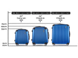 Wanderlite 3 Set Luggage 20-24-28 Inch with TSA Lock Spinner Hard Shell Travel Suitcase Luggage LUG-ABS-SPA-3SET-BU