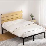 Artiss Bed Frame Double Size Metal Base Mattress Platform Foundation Black PAULA MBED-C-PAULA-D-BK-AB