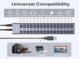 ACASIS HS-716MG USB 3.2 Gen2 10Gbps 12V/8A 16 Port USB-A On/Off Switch with AC Power Adapter for V28-ELEACAHS716MG