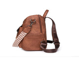 Brown Chic Women's PU Leather Convertible Backpack - Anti-Theft Design, Multi-Pocket Shoulder Bag V888-ELOSUNG32728