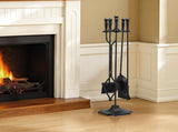 Fireplace Tool Set, 5 PCS Tool Set and Holder with Five-Prong Stand, Tongs, Ash Shovel, Brush, V952-BLGJTJ5JTWZG9M137001V0