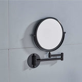 Wall Mounted Makeup Mirror x3, Black Makeup Mirrors Bathroom Mirror 20cm Double Wall Mirror, 360&deg V1237-ZY-203-3317