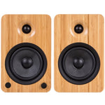 Kanto YU6 200W Powered Bookshelf Speakers with Bluetooth and Phono Preamp - Pair, Bamboo with SX26 V398-KO-YU6BAMBOO-SX26