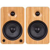 Kanto YU6 200W Powered Bookshelf Speakers with Bluetooth and Phono Preamp - Pair, Bamboo with SX26 V398-KO-YU6BAMBOO-SX26