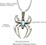 Spider Pendant Necklace Surgical Steel Superhero Spiderman Jewelry for Kids- Silver B V1164-325762