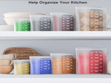 Bangp Premium Silicone Reusable Food Storage Bags,4 Pack,Stand-Up Bottom,Multi-Use Food Freezer V1259-DP01-F-72