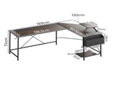 Levede Computer Desk Corner Desk Brown DH1051-BR