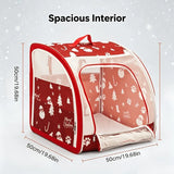 Christmas Portable Car Pet Carrier, Foldable Soft-Sided Cat & Dog Crate, 505050cm, Mesh Windows, V1232-CWL-MG-001