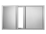 BBQ Access Door, 787x609 mm Double Outdoor Kitchen Door, Stainless Steel Flush Mount Door, Wall V952-SMABSCJMYS31WSG92V0