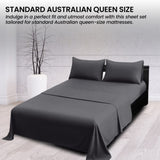 4pc 1000 Thread Count Cotton Rich King Bed Sheet Gift Pack CVC Microfibre Blend in Charcoal CVC-10KS-CH