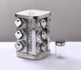 CARLA HOME Rotating Spice Rack Organizer with 20 Glass Jars for Kitchen Countertop V178-36146