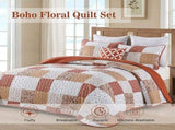 Queen Size Checkered Bedspread Set Vibrant Retro Pattern V745-MAC090523Q13U