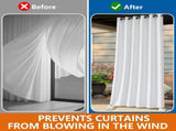 12 Pack Outdoor Curtain Weight Bags, Patio Curtain Sandbag with Sealed Bags and Clips, Reusable V1259-DP01-A-3412