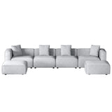 Artiss Modular Sofa Chaise Set 6-Seater Grey SBED-E-FA-02-6S-GY