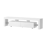 Artiss TV Cabinet Entertainment Unit Stand RGB LED Gloss Furniture 200cm White FURNI-L-LED-GS-TV200-WH-AB