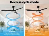 Devanti 52'' Ceiling Fan DC Motor w/Light w/Remote - Black CF-B-52-310B-BK