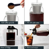 64oz Mason Jar Cold Brew Coffee Pitcher Set - Soda Lime Glass Jug with Measurement Marks, Pour Spout V888-ELOSUNG55470