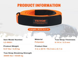 Heavy Duty Tow Strap Recovery Kit 76.2 mm x 6.1 m Tree Saver Winch Strap, Triple V952-DZDL3IN20FTC4ICX8V0