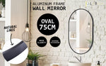 Wall Mirror Oval Aluminum Frame Bathroom 50x75cm BLACK V274-FT-BM-ALUOV-BK5075