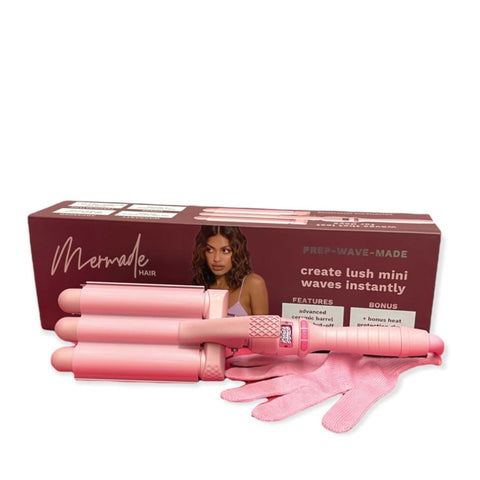 Mermade Hair Pro Waver Mini 25mm Pink 3 Barrel Styling Wand Mermaid Wave Tool V238-SUPDZ-39671089823824