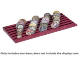 Challenge Coin Display Stand 6 Row Military Challenge Holder Solid Violet Wooden Rack Case 42 V1294-YM0901-H49306PU