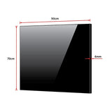 Toughened 90cm x 70cm Black Glass Kitchen Splashback V63-800217