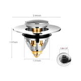 2 Pieces Universal Pop Up Sink Drain, Anti Blocked Drain Filter, Stainless Steel and Pure Copper V1237-ZY-528-279