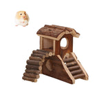 Hamster Wood House Hamster Hideout Hut for Dwarf Hamsters Mice Small Gerbils V1369-AZ3-W-02868