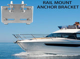 Stainless Steel Horizontal Stanchion Rail Mount Anchor Bracket, Fluke Bracket Rugged Durable High V1259-DP01-A-1314