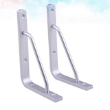 Worgeous 2 PCS Heavy Duty Shelf Brackets Thickened Silver Shelf Support Bracket Aluminium Alloy V1189-LWWAL-20260327-03286