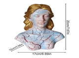 Blazing Maiden Figurine LED Lamp Artistic Resin Sculpture with Crackled Light Effect, Elegant V1107-CS-CYSVBJL
