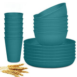 Wheat Straw Dinnerware Set Unbreakable Dinner Plates BPA-Free Dinnerware - Navy - Size 01 V1106-122-43975-NVY-01