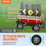 VEVOR Solid PU Run-Flat Tire Wheel, 254 mm, 2-Pack, 81.6 kg Dynamic Load, 99.8 kg Static Load, Flat V952-FPLJAZPU180LBKDVKV0