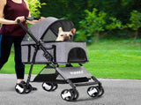 PaWz Large Pet Stroller Dog Cat Travel Grey ST1004-GY