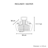 3-1-1 Seater Electric Air Leather Dark Grey Recliner Set V43-SET-EMP-3R-1R-1RGR