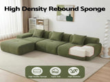 Artiss 300cm Modular Sofa Bed Comfort L-Shaped Sectional Boneless Couch Green SBED-O-CDY-4S-GN-ABC