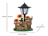 Highland Cow Family Solar Garden Light Style 4 - Resin Animal Statue with Planter & Sunflower, Warm V888-ELOSUNG55513