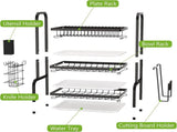 CARLA HOME Dish Drying Rack 3 Tier Large Capacity Kitchen Storage with Utensil and Cutting Board LSB-36116