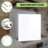 Toughened 90cm x 70cm White Glass Kitchen Splashback V63-828801