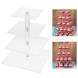 Acrylic Cake Stand 4 Tier Dessert Display Holder for Parties V1369-AZ3-W-20812