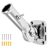 316 Stainless Steel Flag Pole Holder Supports up to 180 Degree Adjustment Installed on House Walls, V1366-AZ2-W-15581