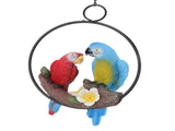 Garden Iron Ring Parrot Pendant Resin Bird Model Crafts Courtyard Balcony Decorations Small Red Blue V1294-YM0512-3111220286711