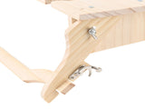 Wooden Folding Picnic Basket Table Outdoor Portable 2 in 1 Vintage with Wine Glass Holder Wood Grain V1294-YM0901-3111250046511