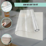 PVC Tablecloth Protector 107X213.4CM Clear Plastic Table Cloth Cover Transparent V63-838511