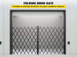 Double Folding Security Gate Folding Door Gate 5.1' H x 10.2' W Scissor Gate V952-SSFDMSM1.5X3M0001V0