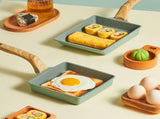 Rectangle Omelette Pan Nonstick Green Aluminum Perfect for Eggs and More V1366-AZ2-W-22338