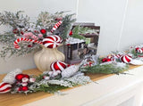 70 Inch Christmas Candy Cane Garland for Front Door, Winter Red White Xmas Holiday Garland for V1258-DP02-C-2711