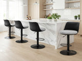 Artiss 4x Bar Stools Kitchen Swivel Gas Lift Counter Dining Chair Curved Black BA-BB-8097C-BKX4